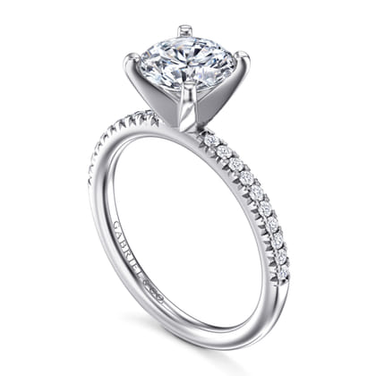 Emberlynn - 14K White Gold Round Cut Diamond Engagement Ring
