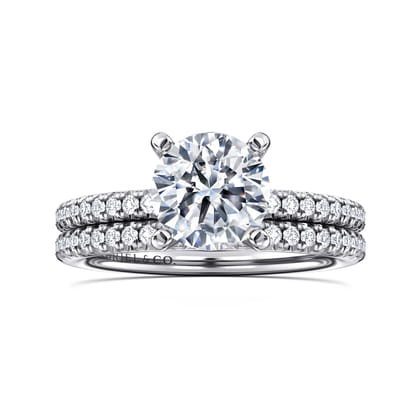 Emberlynn - 14K White Gold Round Cut Diamond Engagement Ring