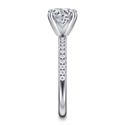 Emberlynn - 14K White Gold Round Cut Diamond Engagement Ring