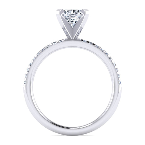 Emberlynn - 14K White Gold Round Diamond Engagement Ring - 0.14 ct - Shot 2