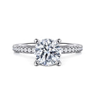 Emberlynn - 14K White Gold Round Diamond Engagement Ring