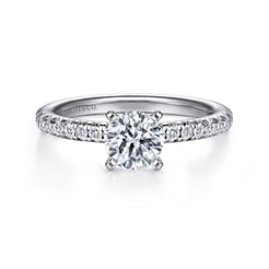 Emberlynn - 14K White Gold Round Diamond Engagement Ring