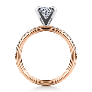 Emberlynn - 14K White-Rose Gold Round Diamond Engagement Ring