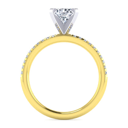Emberlynn - 14K White-Yellow Gold Round Diamond Engagement Ring