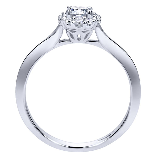 Embrace - 14K White Gold Round Halo Diamond Engagement Ring - 0.14 ct - Shot 2