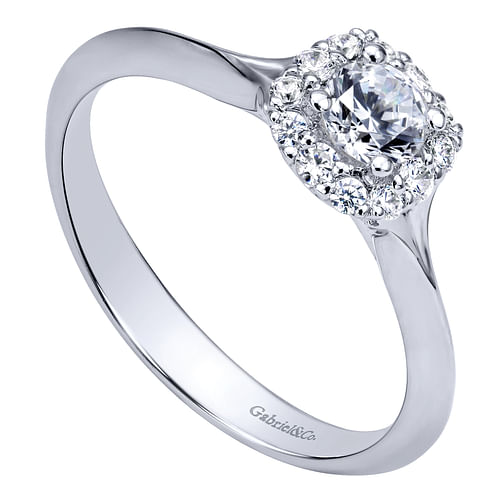 Embrace - 14K White Gold Round Halo Diamond Engagement Ring - 0.14 ct - Shot 3