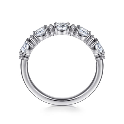 Emelia - 14K White Gold Oval Diamond Anniversary Band