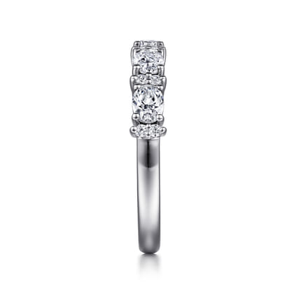 Emelia - 14K White Gold Oval Diamond Anniversary Band