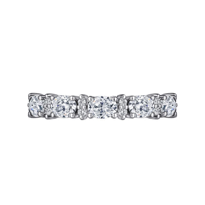 Emelia - 14K White Gold Oval Diamond Anniversary Band