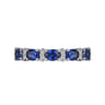 Fancy Wedding Ring in 14k White Gold with Oval Sapphire at Gabriel & Co.