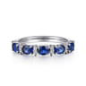 Fancy Wedding Ring in Platinum with Oval Sapphire at Gabriel & Co.