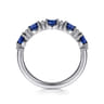 Fancy Wedding Ring in Platinum with Oval Sapphire at Gabriel & Co.