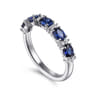 Fancy Wedding Ring in Platinum with Oval Sapphire at Gabriel & Co.