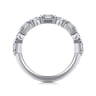 Straight Wedding Ring in 14k White Gold with Emerald Cut Natural Diamond at Gabriel & Co.