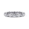 Eternity Band Wedding Ring in 14k White Gold with Emerald Cut Natural Diamond at Gabriel & Co.