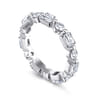 Eternity Band Wedding Ring in 14k White Gold with Emerald Cut Natural Diamond at Gabriel & Co.