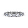 Eternity Band Wedding Ring in 14k White Gold with Emerald Cut Natural Diamond at Gabriel & Co.