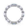 Eternity Band Wedding Ring in 14k White Gold with Emerald Cut Natural Diamond at Gabriel & Co.