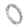 Eternity Band Wedding Ring in 14k White Gold with Emerald Cut Natural Diamond at Gabriel & Co.