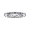Eternity Band Wedding Ring in 14k White Gold with Emerald Cut Natural Diamond at Gabriel & Co.