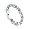 Eternity Band Wedding Ring in 14k White Gold with Emerald Cut Natural Diamond at Gabriel & Co.