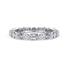 Eternity Band Wedding Ring in 14k White Gold with Emerald Cut Natural Diamond at Gabriel & Co.