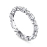 Eternity Band Wedding Ring in 14k White Gold with Emerald Cut Natural Diamond at Gabriel & Co.