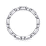 Eternity Band Wedding Ring in 14k White Gold with Emerald Cut Natural Diamond at Gabriel & Co.
