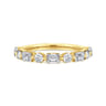 Straight Wedding Ring in 14k Yellow Gold with Emerald Cut Natural Diamond at Gabriel & Co.