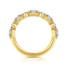 Straight Wedding Ring in 14k Yellow Gold with Emerald Cut Natural Diamond at Gabriel & Co.