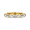Eternity Band Wedding Ring in 14k Yellow Gold with Emerald Cut Natural Diamond at Gabriel & Co.