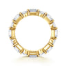 Eternity Band Wedding Ring in 14k Yellow Gold with Emerald Cut Natural Diamond at Gabriel & Co.