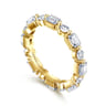Eternity Band Wedding Ring in 14k Yellow Gold with Emerald Cut Natural Diamond at Gabriel & Co.