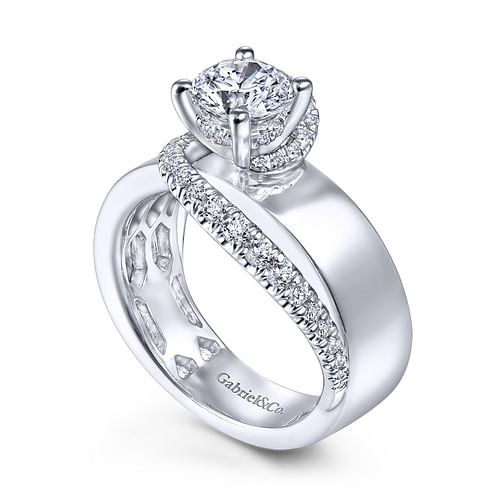 Emerie - 14K White Gold Round Diamond Engagement Ring - 0.43 ct - Shot 3