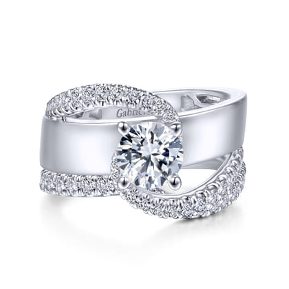Emerie - 14K White Gold Round Diamond Engagement Ring