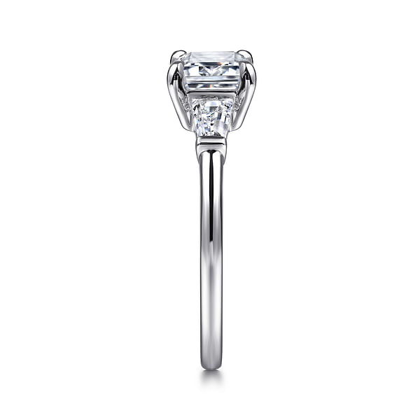 14K White Gold Emerald Cut Three Stone Diamond Engagement Ring @ $3550 ...