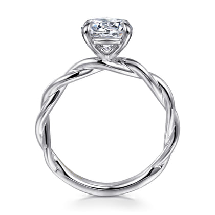 Emersin - Platinum Twisted Round Diamond Solitaire Engagement Ring