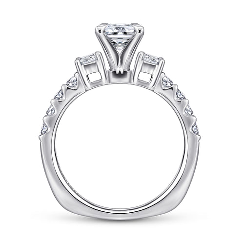 Emerson - 14K White Gold Princess Cut Three Stone Diamond Engagement Ring - 0.5 ct - Shot 2