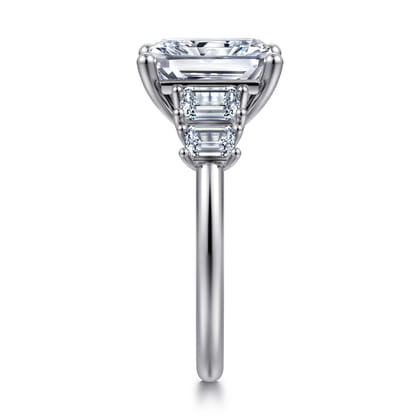 Emilie - 14K White Gold Five Stone Radiant Cut Diamond Engagement Ring