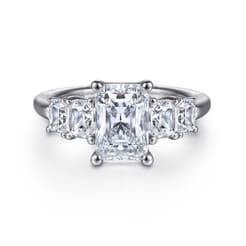 Emilie - 14K White Gold Five Stone Radiant Cut Diamond Engagement Ring