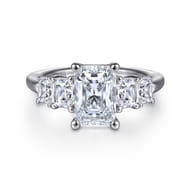 Emilie - 14K White Gold Five Stone Radiant Cut Diamond Engagement Ring