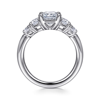 Emilie - 14K White Gold Five Stone Radiant Cut Diamond Engagement Ring