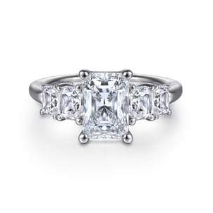 Emilie - 14K White Gold Radiant Cut Diamond Engagement Ring