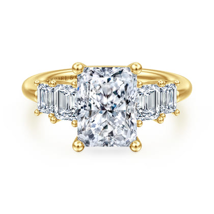 Emilie - 14K Yellow Gold Five Stone Radiant Cut Diamond Engagement Ring