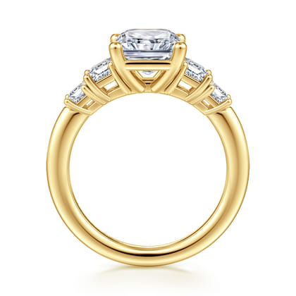 Emilie - 14K Yellow Gold Five Stone Radiant Cut Diamond Engagement Ring