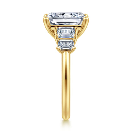 Emilie - 14K Yellow Gold Five Stone Radiant Cut Diamond Engagement Ring