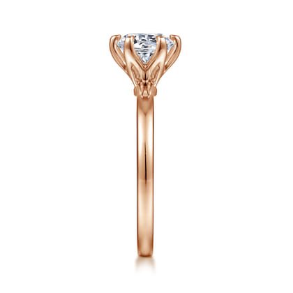Emma - 14K Rose Gold 6 Prong Round Solitaire Engagement Ring