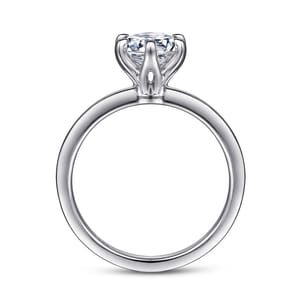 Emma - 14K White Gold 6 Prong Round Solitaire Engagement Ring