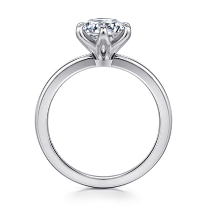 Emma - 14K White Gold 6 Prong Round Solitaire Engagement Ring