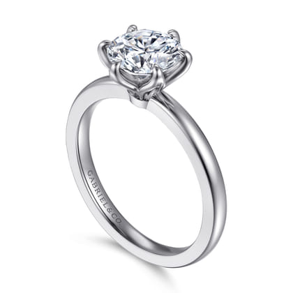Emma - 14K White Gold 6 Prong Round Solitaire Engagement Ring